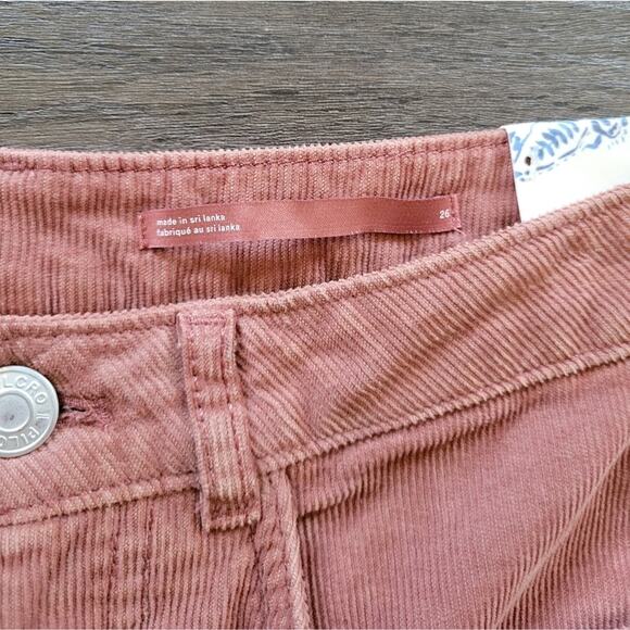 Anthropologie Pilcro Pink Rose The Gwen Wide-Leg Corduroy Pants NWT Size 26 - Picture 8 of 13